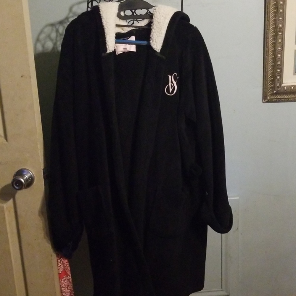 Victoria's secret black  Robe with VS emblem